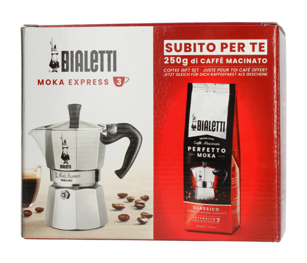 Bialetti Zestaw Moka Express 3tz + kawa Perfetto Moka Classico - 1062030 - zdjęcie 2